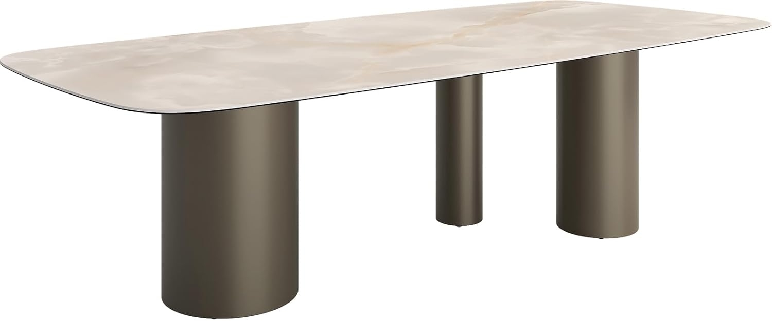 Esstisch Edge Boot 270x120 Keramik Iris FMG Onice Grigio Troa Metall Effektfinish Titan Bild 1
