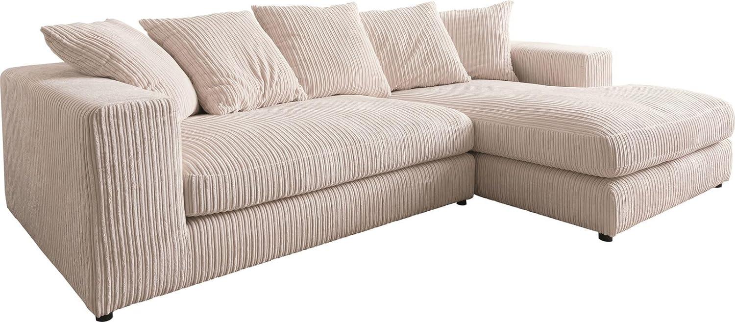 Ecksofa Svada 285x175 cm Cord Beige Recamiere rechts Bild 1