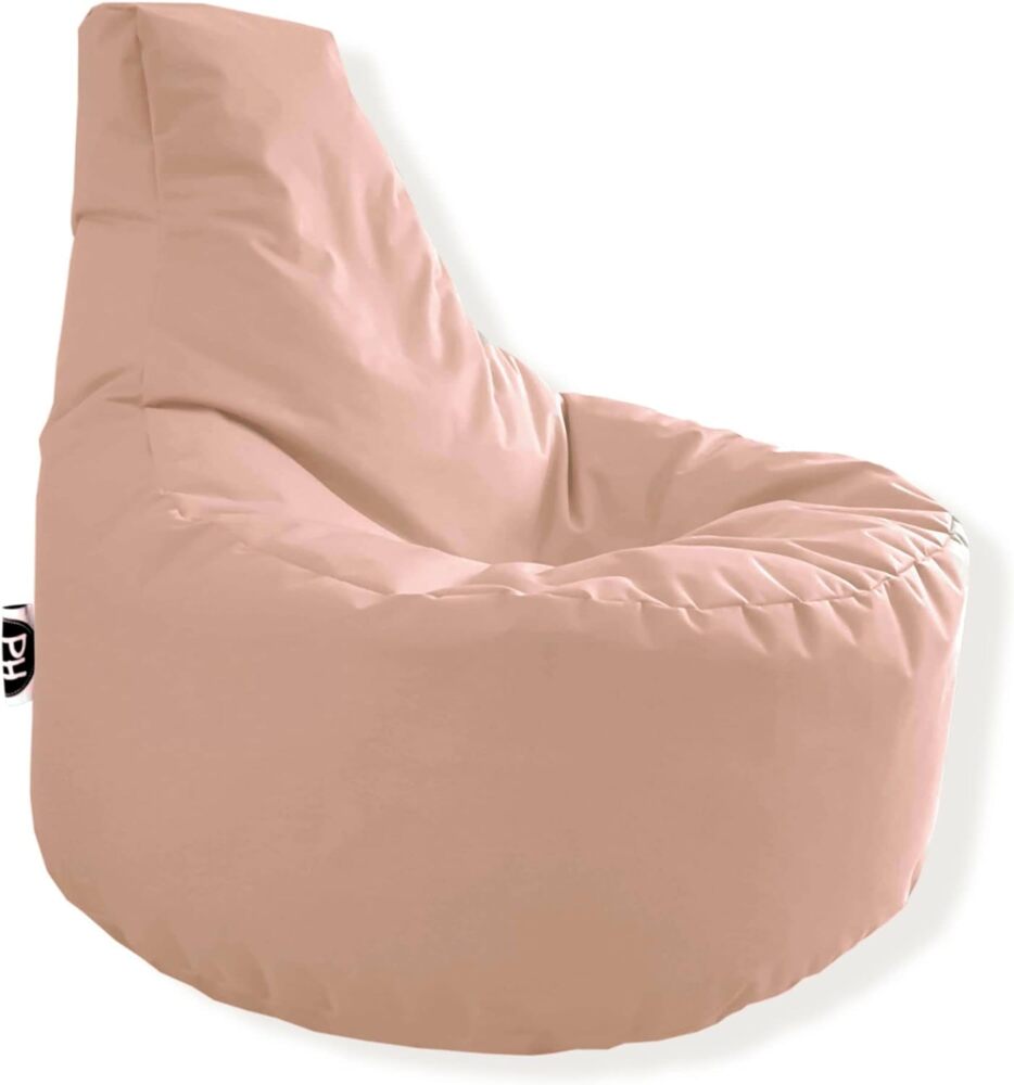 Patchhome Gamer Kissen Lounge Kissen Sitzsack Sessel Sitzkissen In & Outdoor geeignet fertig befüllt | Beige - Ø 75cm x Höhe 80cm - in 2 Größen und 25 Farben Bild 1