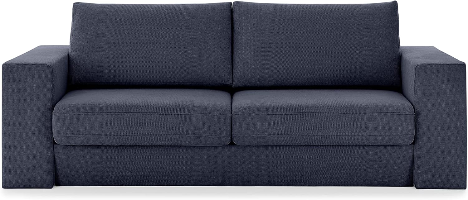 LOOKS by Wolfgang Joop Looks V-1 Designer Sofa mit Hockern, 2 Sitzer Couch, Funktionssofa, dunkelblau, Sitzbreite 180 cm Bild 1