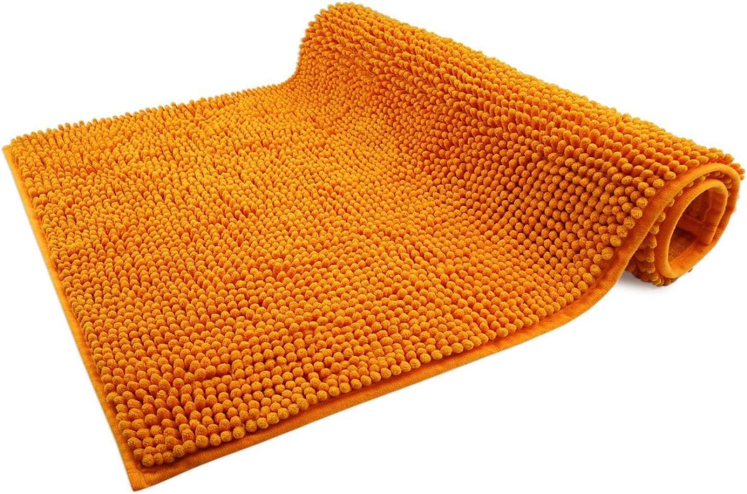 WohnDirect Badematte 50x80cm | Orange - rutschfest & Waschbar - Badezimmerteppich zum Set kombinierbar, Badvorleger, WC Garnitur, Badteppich Bild 1