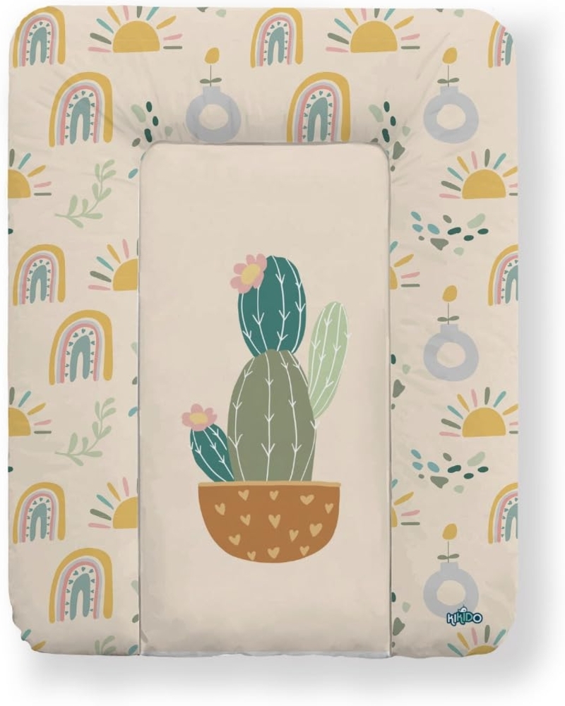 Kikido Wickelauflage 50x70 cm - Kaktus - Baby Wickelauflagen Wasserfest, Abwaschbar und Pflegeleicht - Wickelunterlage Weich Tragbare, Leicht zu Reinigen - OEKO-TEX - Universal-Wickelauflage 50x70 Bild 1