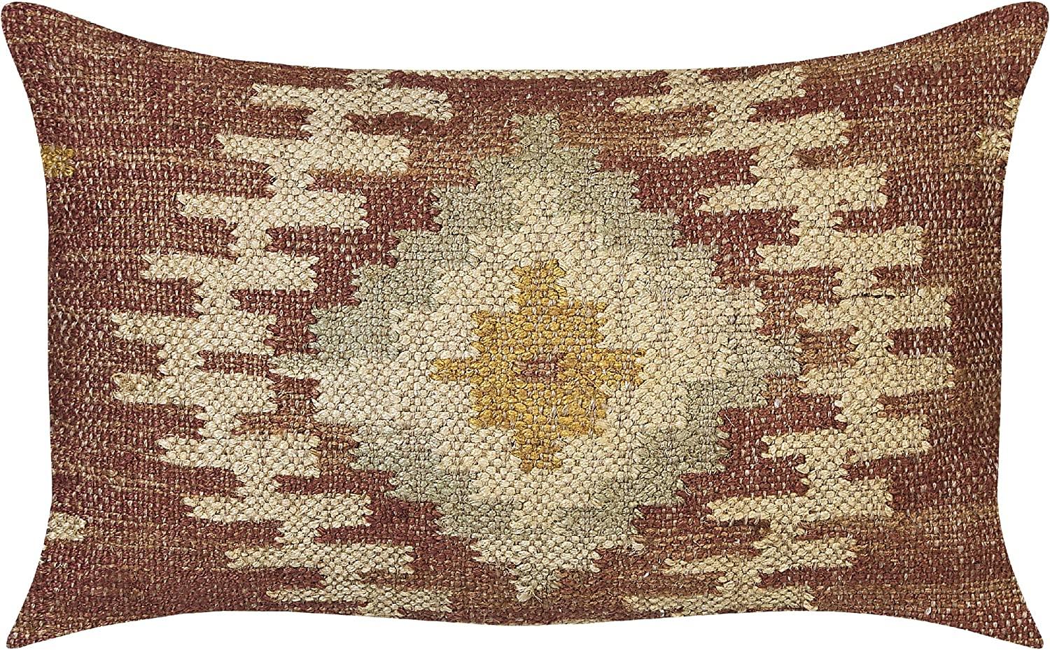 Dekokissen Geometrisches Muster BEEL Jute 30 x 50 cm Rot Bild 1