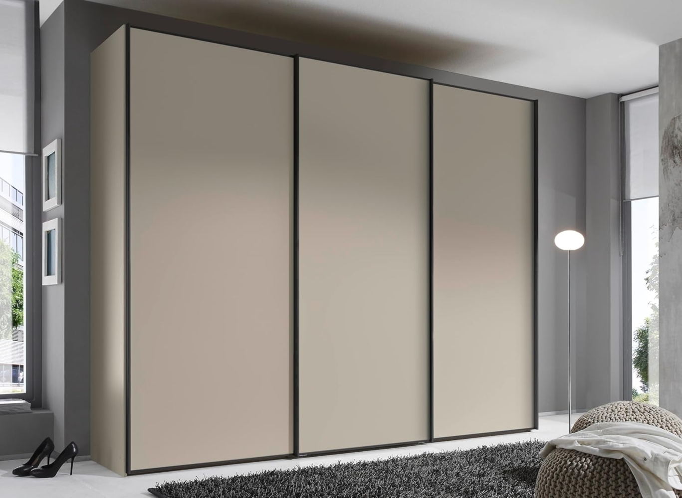 Staud Schwebetürenschrank, Holzwerkstoff, Sand, Comfort, 222cm / 298cm / 68 cm (H/B/T) Bild 1