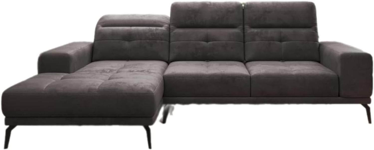 Designer Sofa Terina inkl. Beistellhocker Samt Dunkelbraun Links Bild 1