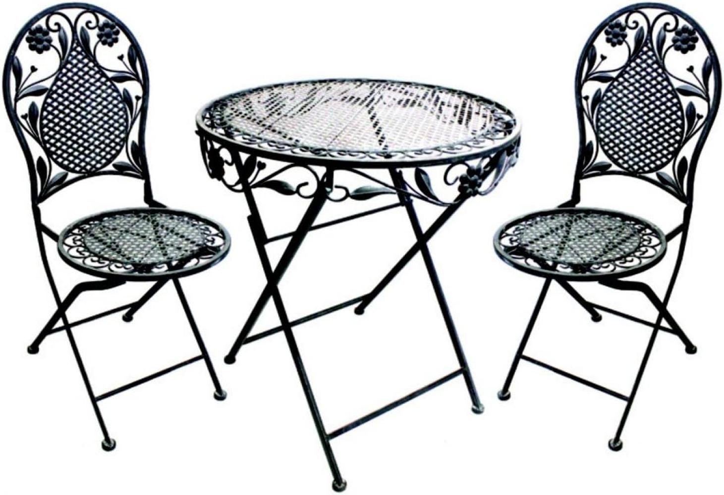 Terrassen Set Gartenset Bistroset Sitzgruppe Gartenmöbel klappbar Deko grau 3tlg. Bild 1