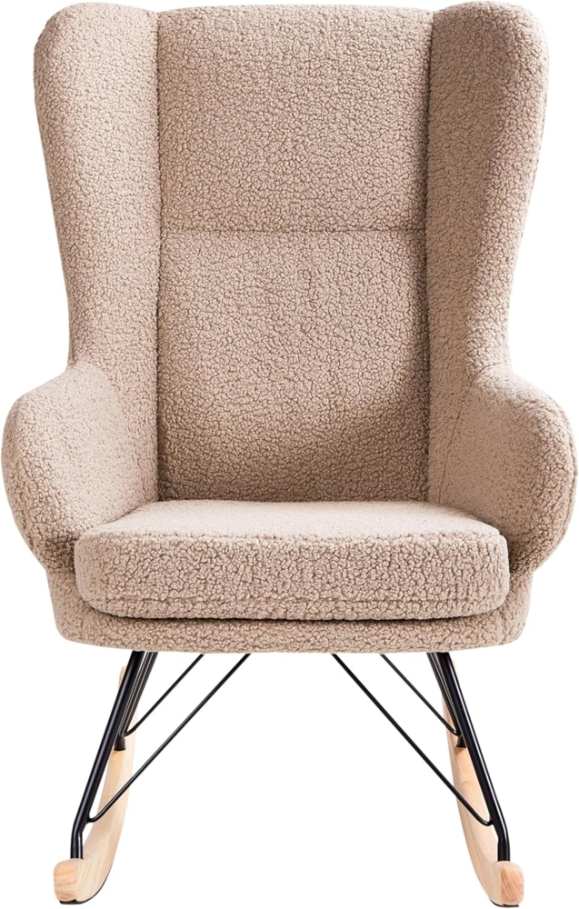 Schaukelsessel LUOMA Bouclé Beige Bild 1