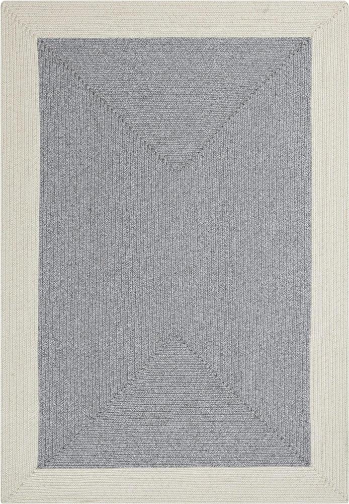 Northrugs Trenzado In- & Outdoor Teppich Wetterfest – Pflegeleicht Handmade-Look für Innen und Außen Gewebter Outdoorteppich Läufer für Balkon, Terrasse, Wohnzimmer, Garten – Grau Creme, 160x230 Bild 1