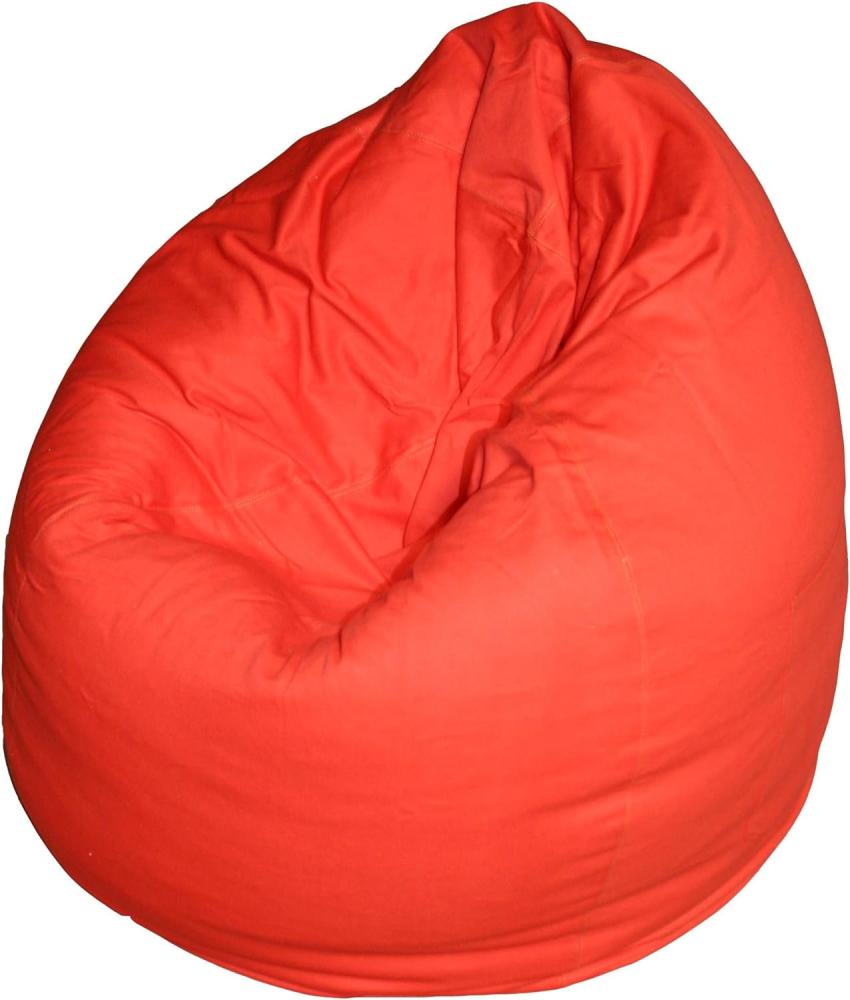 Kinzler S-10008/32 Sitzsack Billy, ca. Ø75 x H95 cm, klassische Tropfenform, Indoor, in vielen verschiedenen Farben, robuster Jeansstoff, rot Bild 1