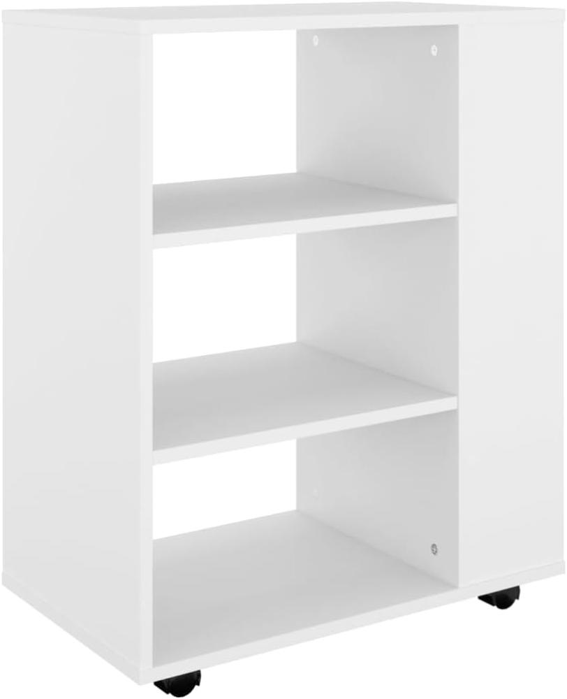 vidaXL Rollschrank mit Fächern Rollcontainer Büroschrank Aktenschrank Bürocontainer Schrank Büro Druckerschrank Weiß 60x35x75cm Spanplatte Bild 1