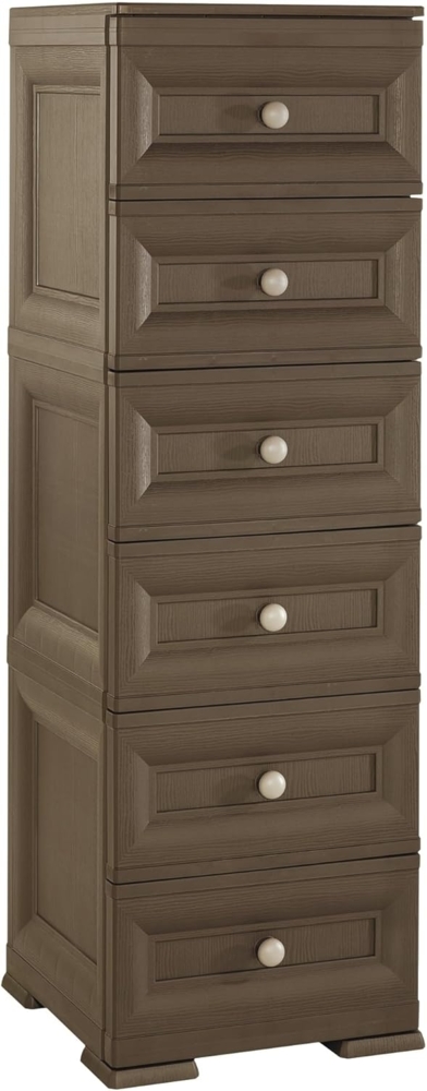 Tontarelli 8086061909 Omnimodus Schubladenschrank, schmal, 6 Schubladen, 40 x 43 x 125 cm, Schokoladenbraun Bild 1