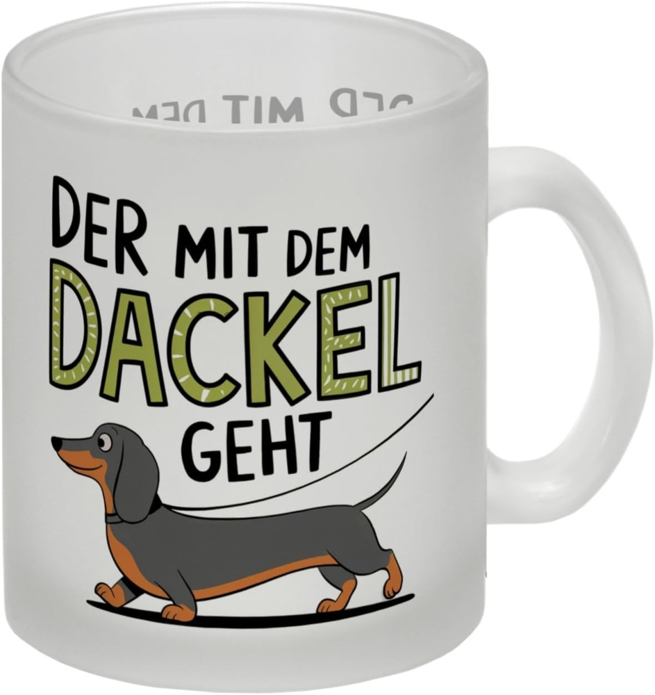 speecheese Tasse Pummeliger Dackel - Der mit dem Dackel geht Glas Tasse Bild 1