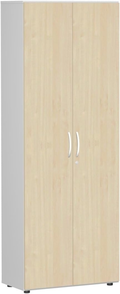 Garderobenschrank mit ausziehbarem Garderobenhalter, 80x42x216cm, Ahorn Lichtgrau Bild 1