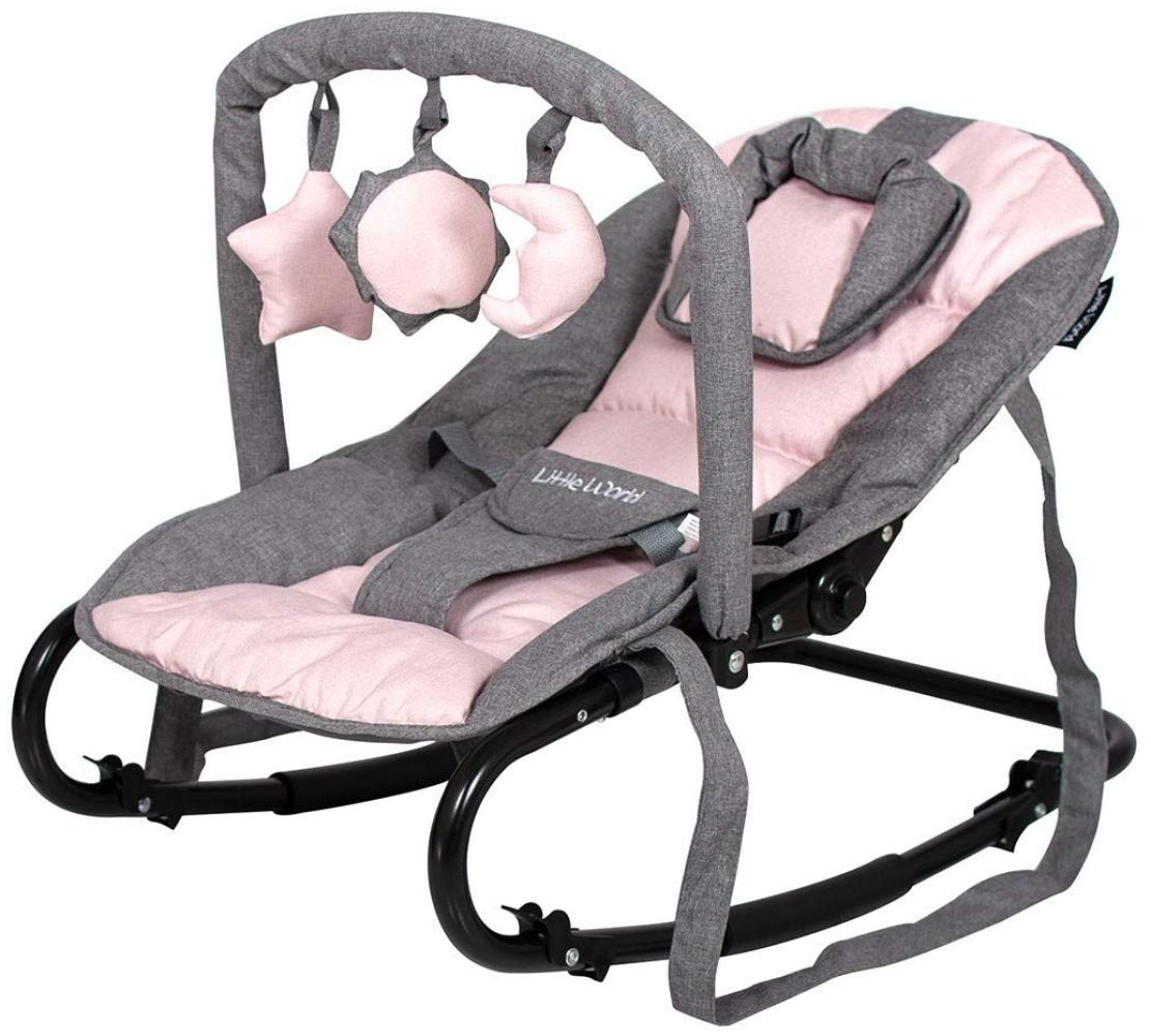 Little World Babywippe Starwing Grau und Rosa Bild 1