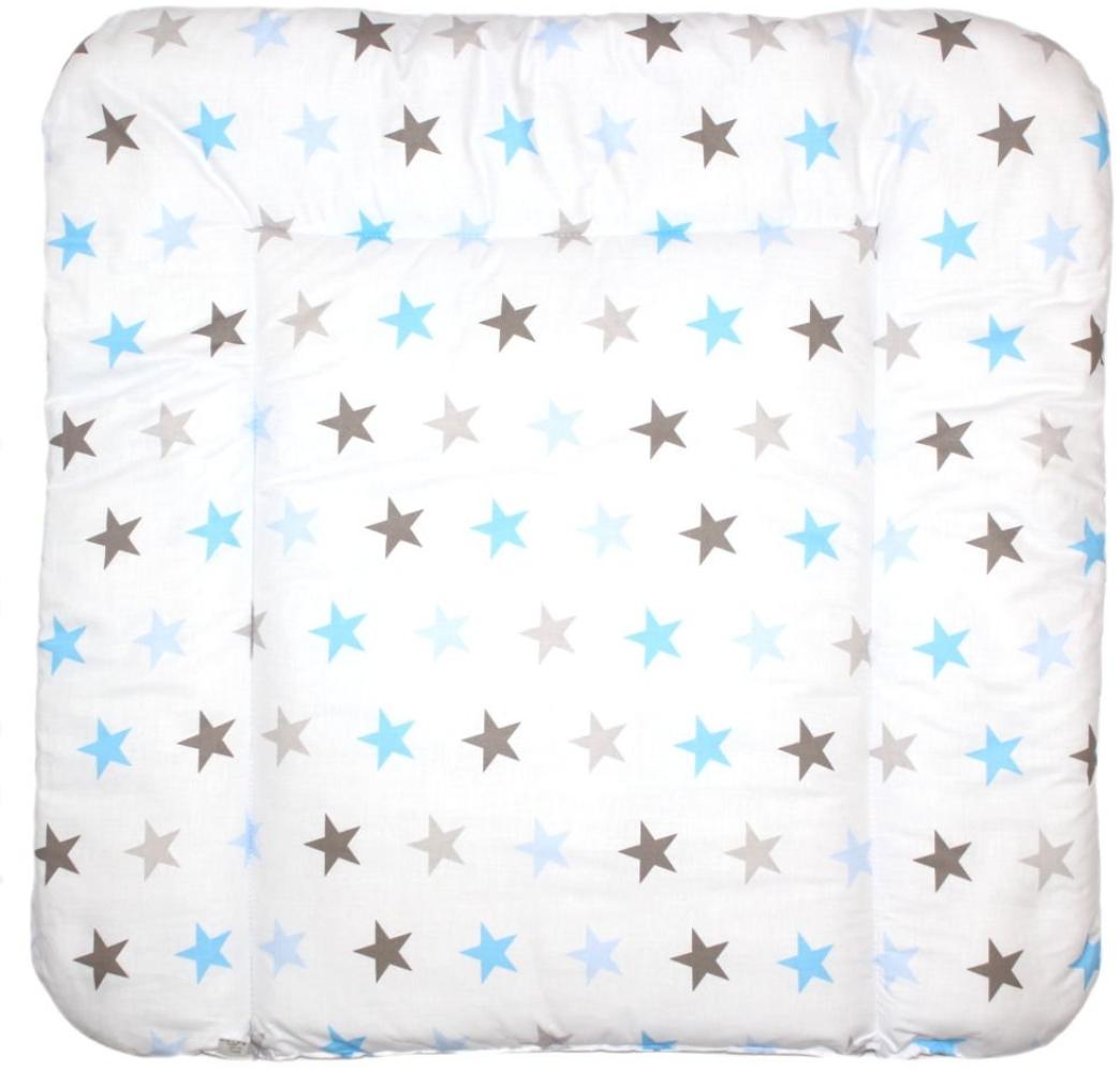 Baby Auflage Wickelauflage - STAR BLAU-GRAU - 70x50 cm 70x70 cm 70x85 cm Wickeltischauflage 70x85 cm Bild 1