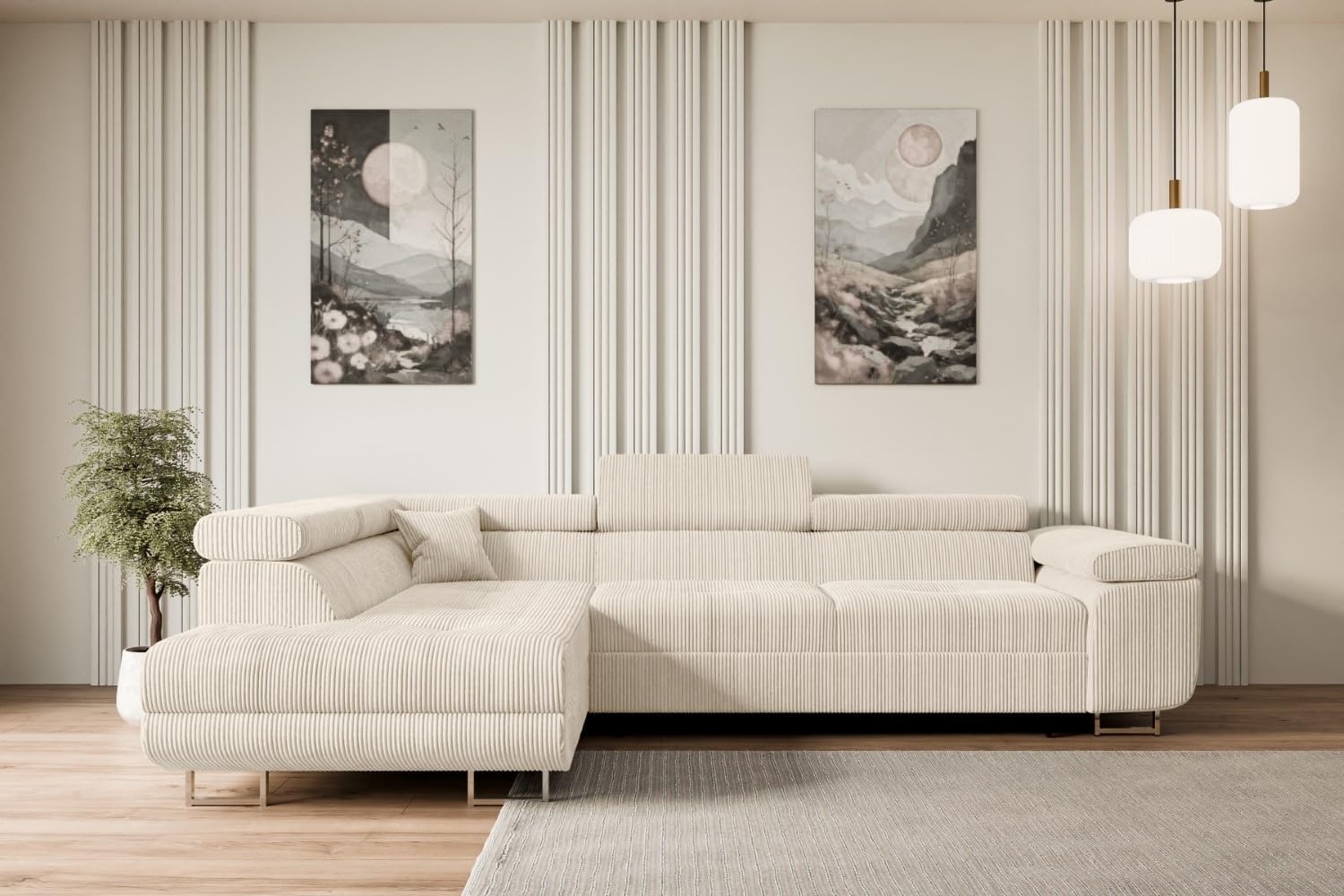ALTDECOR Ecksofa GUSA-L, Couch mit Schlaffunktion, Wohnzimmer - Wohnlandschaft, Corner Sofa Bett Eckcouch Couch L-Form Schlafcouch Ausziehbar Bild 1