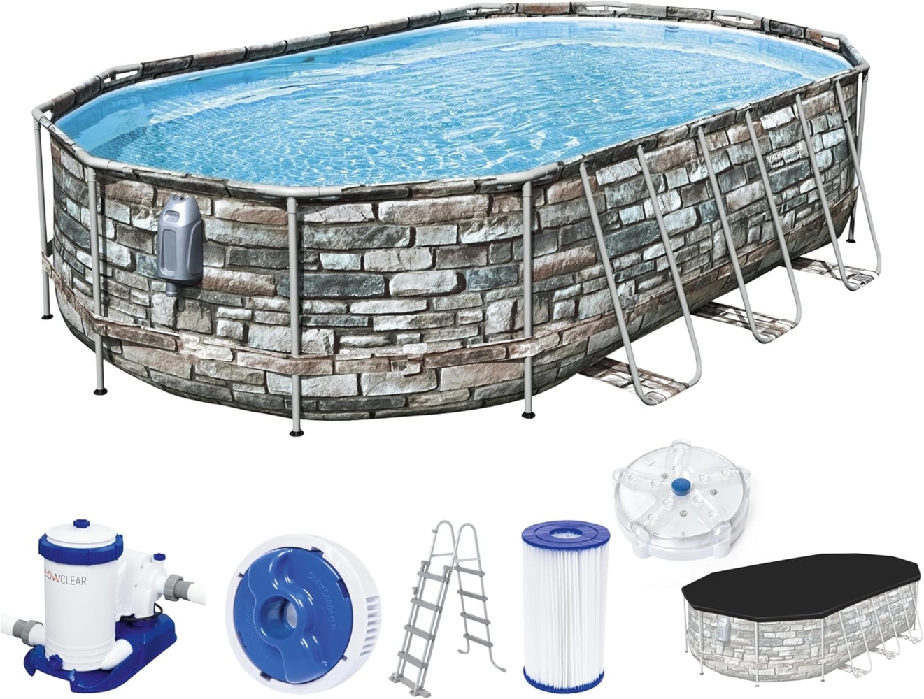 Bestway Pool-Set Power Steel Comfort Jet Series Oval 610x366x122 cm 92855 Bild 1