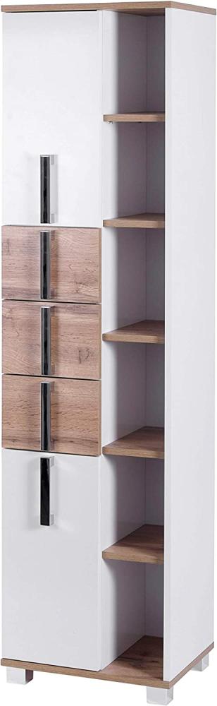 SCHILDMEYER Hochschrank offen Standschrank Badschrank Badezimmerschrank weiß Bild 1