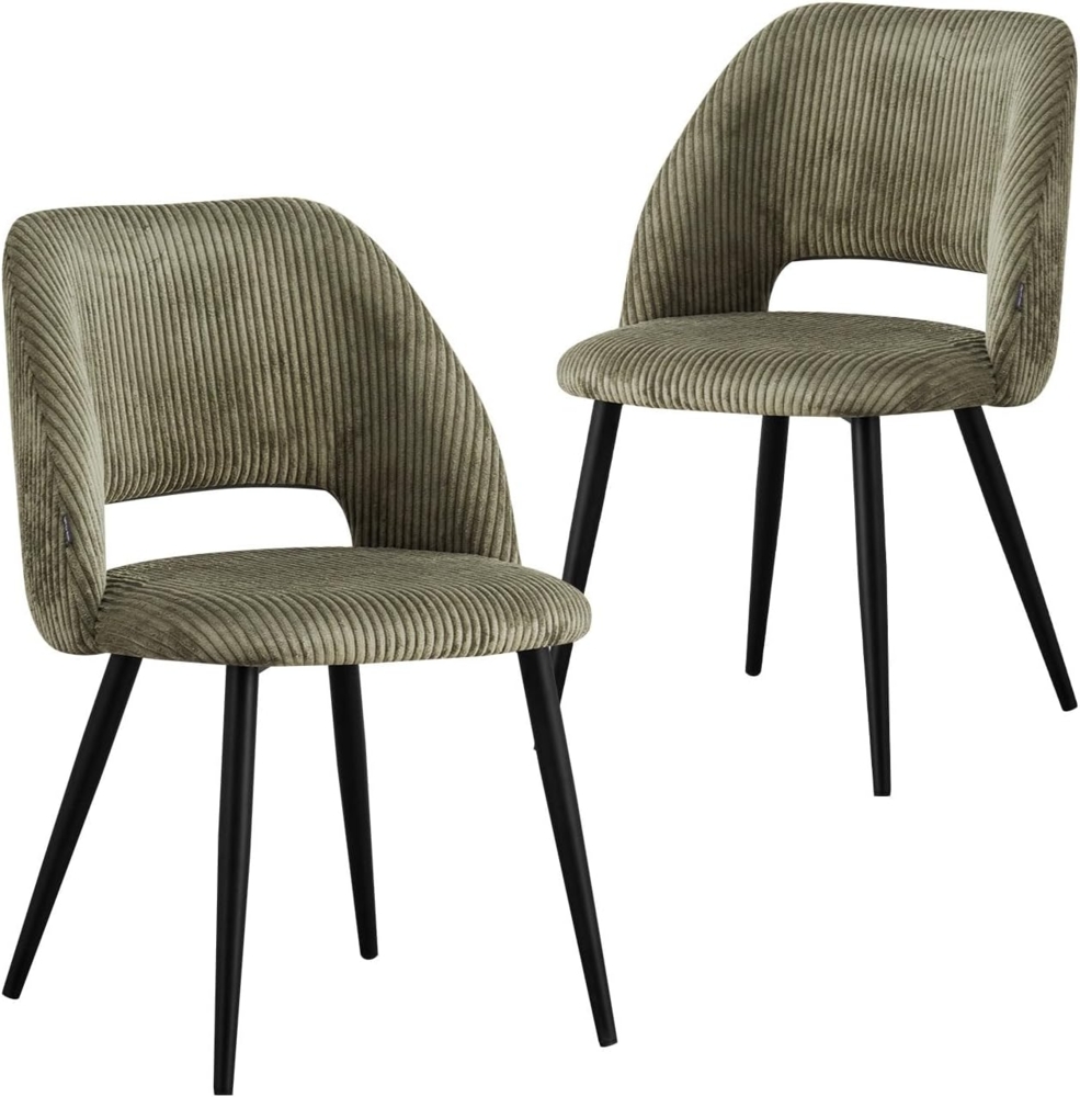 B&D home Esszimmerstuhl VICKY (2er Set, 2 St), gepolstert, Kordsamt Bild 1