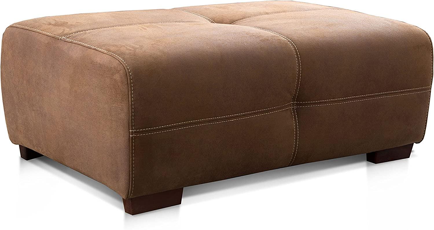 Cavadore Hocker Mavericco / XXL Couch-Hocker im modernen Design / Mikrofaser / Passend zu Big Sofa und Ecksofa Mavericco / 108 x 71 x 41 cm (BxHXT) / Mikrofaser Braun Bild 1