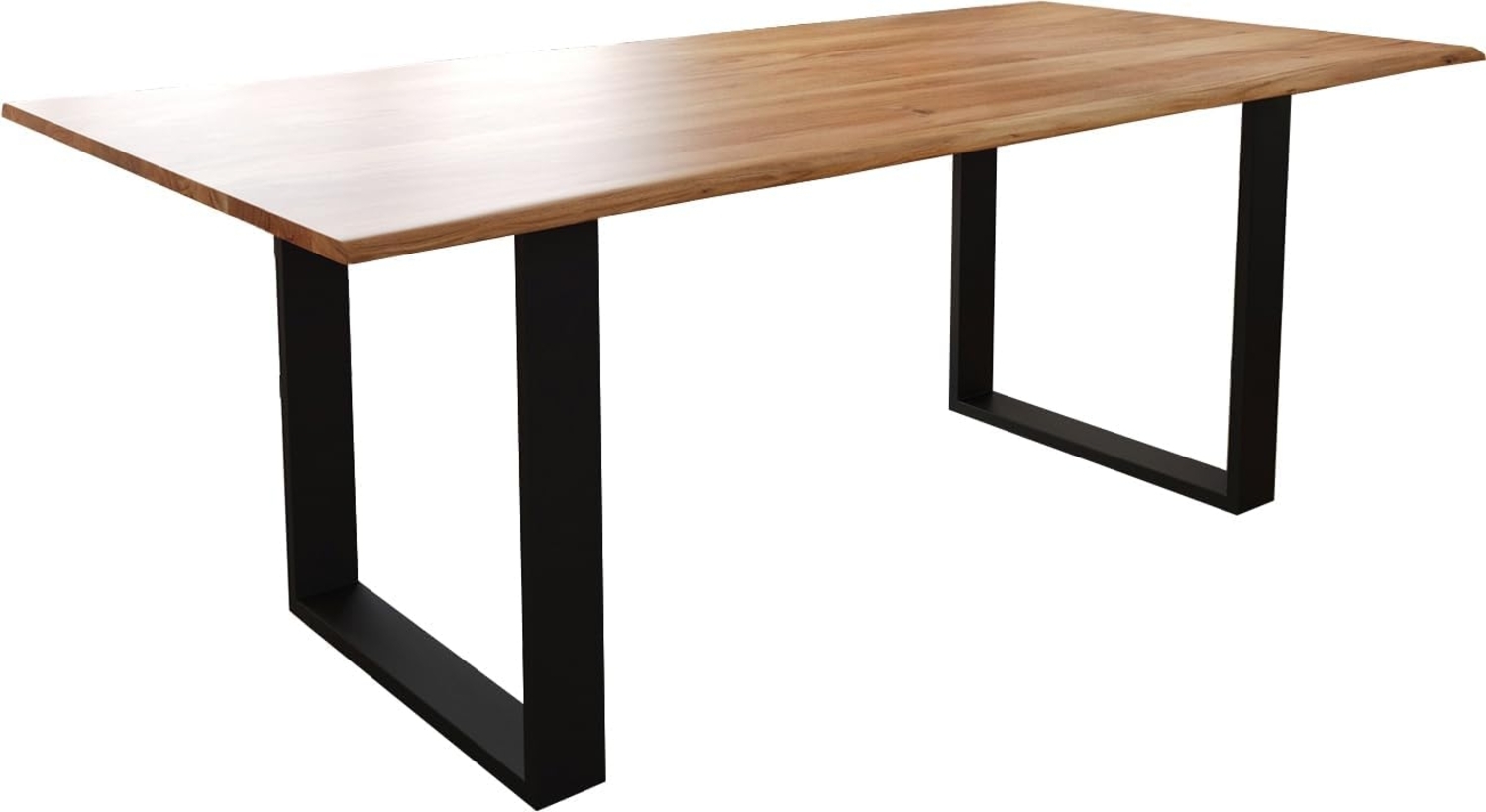 Esstisch Edge 200x100 S Akazie Natur Kufe Schwarz Live-Edge Bild 1
