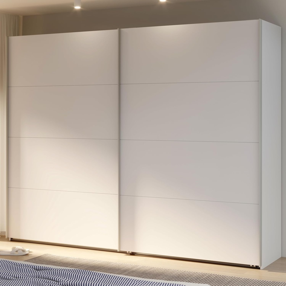 Forte SOPHISTISPACE Kleiderschrank 270, 2-türiger Schwebetürenschrank mit Einlegeböden und Kleiderstange, Weiß, 269,8 cm breit, 210,5 cm hoch, 62,9 cm tief Bild 1