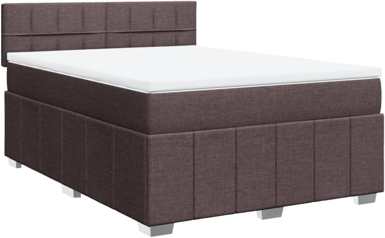 Boxspringbett mit Matratze Dunkelbraun 140x200 cm Stoff 3289394 Bild 1