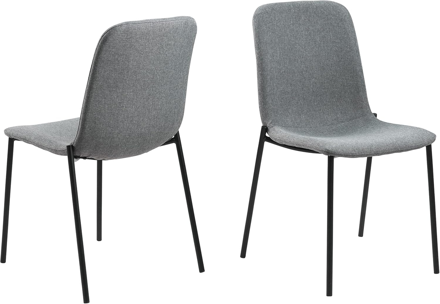 AC Design Furniture Trudi Esszimmerstühle, H: 86 x B: 45,5 x T: 55,5 cm, Hellgrau, Stoff/Metall, 2 Stk. Bild 1