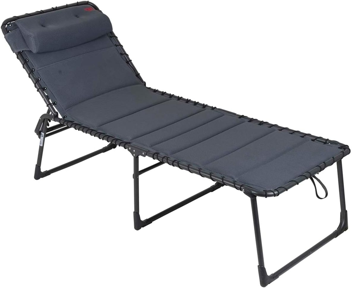 Crespo Sonnenliege Liegestuhl AL364 XL Air Deluxe Camping Garten Liege Alu 140kg Grau Bild 1