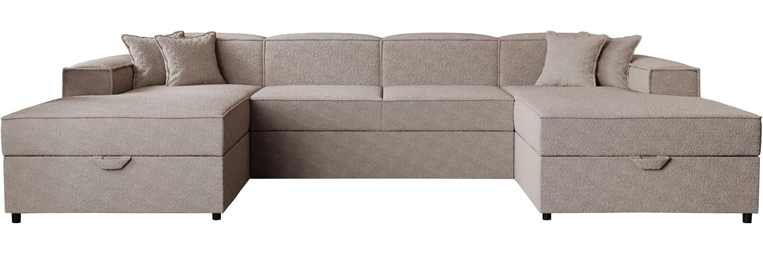 Wohnlandschaft Sokoz U Boucle (Farbe: Coral 50) Bild 1