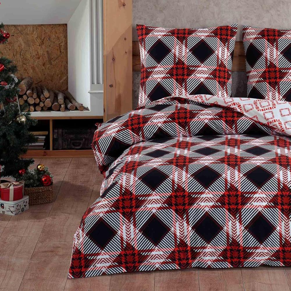 Buymax Bettwäsche, Biber, 3 teilig, 200x200 cm Flanell 100% Baumwolle Winterbettwäsche mit Reißverschluss Bild 1