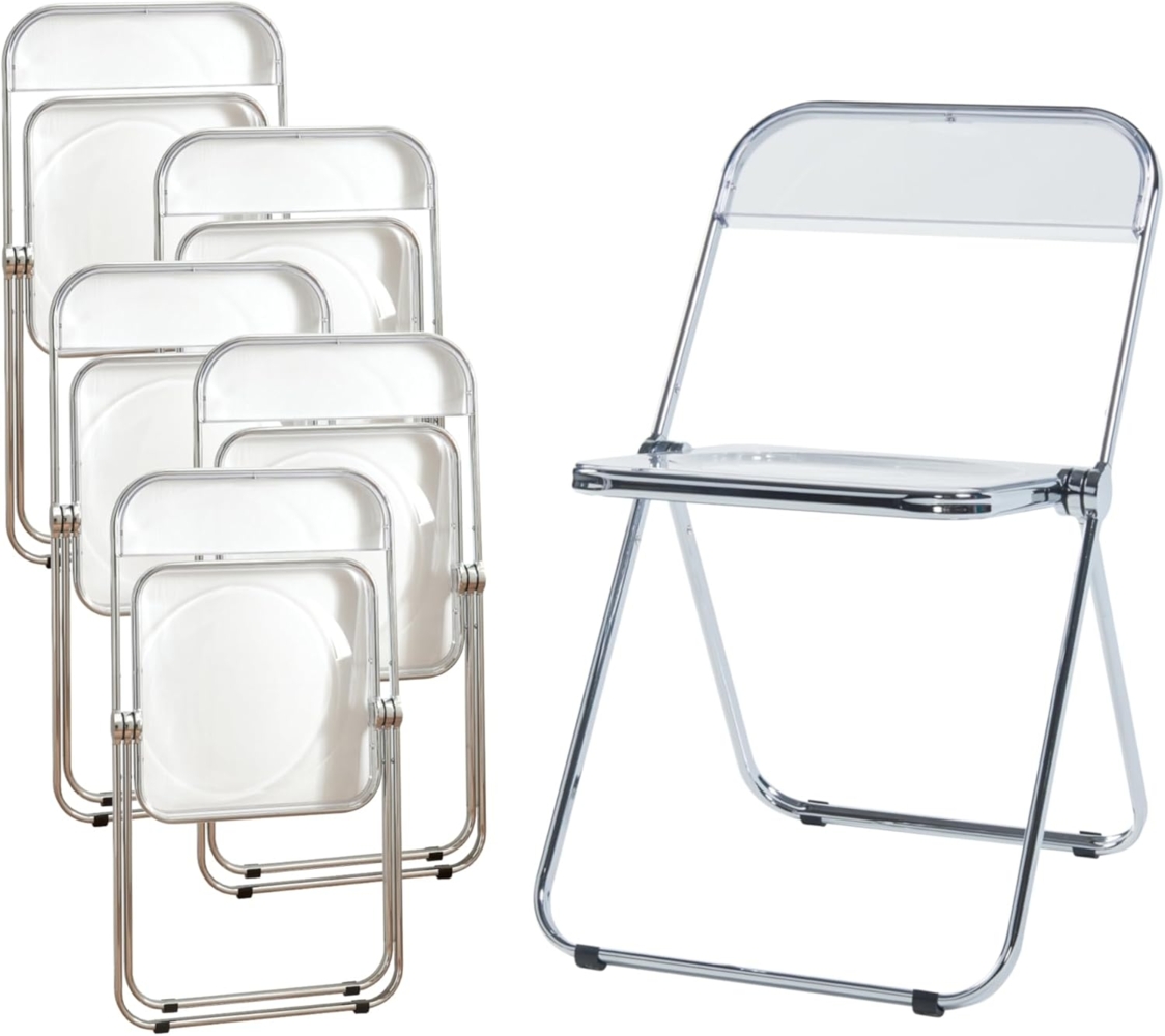 Klappstuhl Pornainen 6er Set Transparent [en. casa] Bild 1