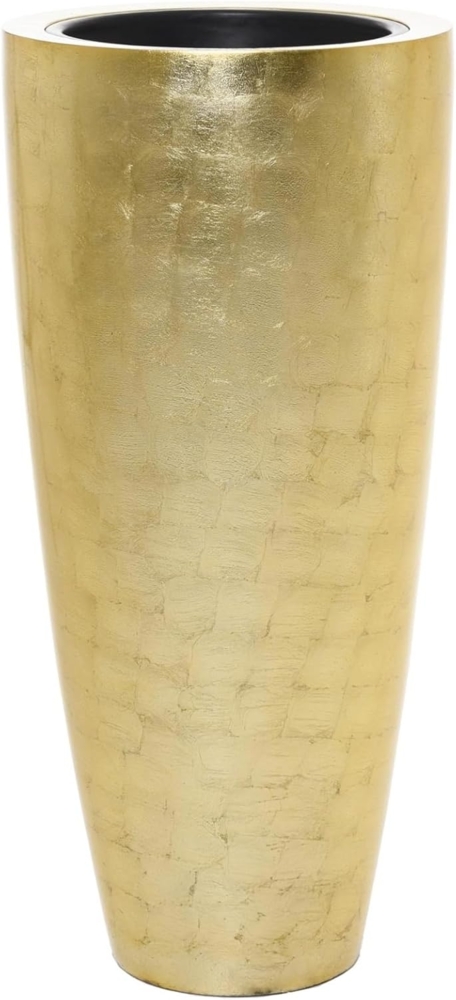 VIVANNO Bodenvase Exklusiver Pflanzkübel Fiberglas "City", Gold Hochglanz - 47x100 cm Bild 1