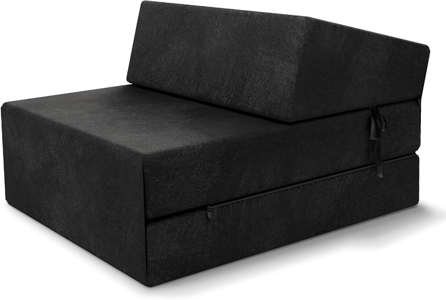 Futonsofa Klappmatratze SUZI Kaltschaum 70x200x14 cm TRINITY SCHWARZ Bild 1