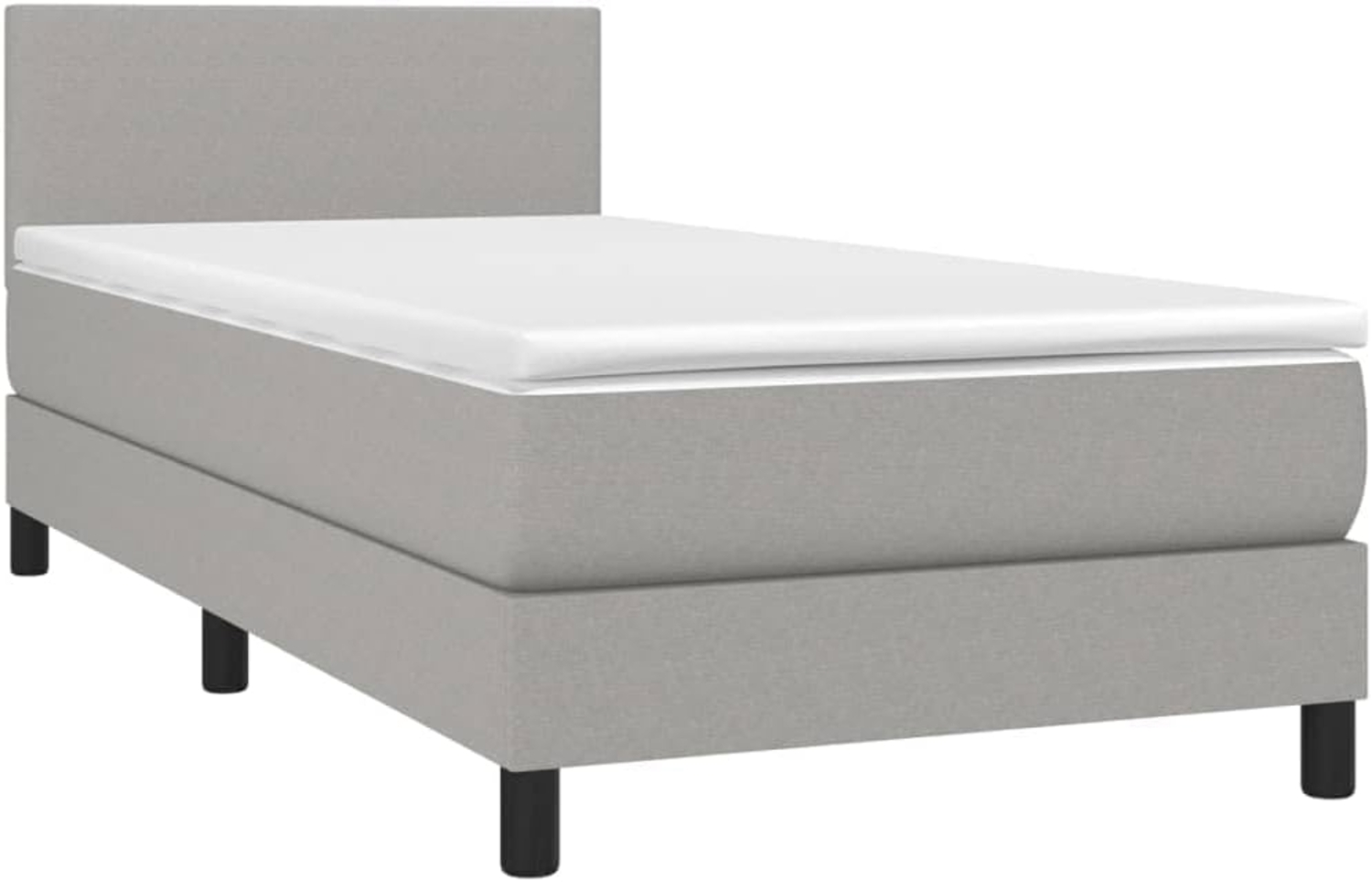 vidaXL Boxspringbett mit Matratze Hellgrau 90x190 cm Stoff 3139857 Bild 1