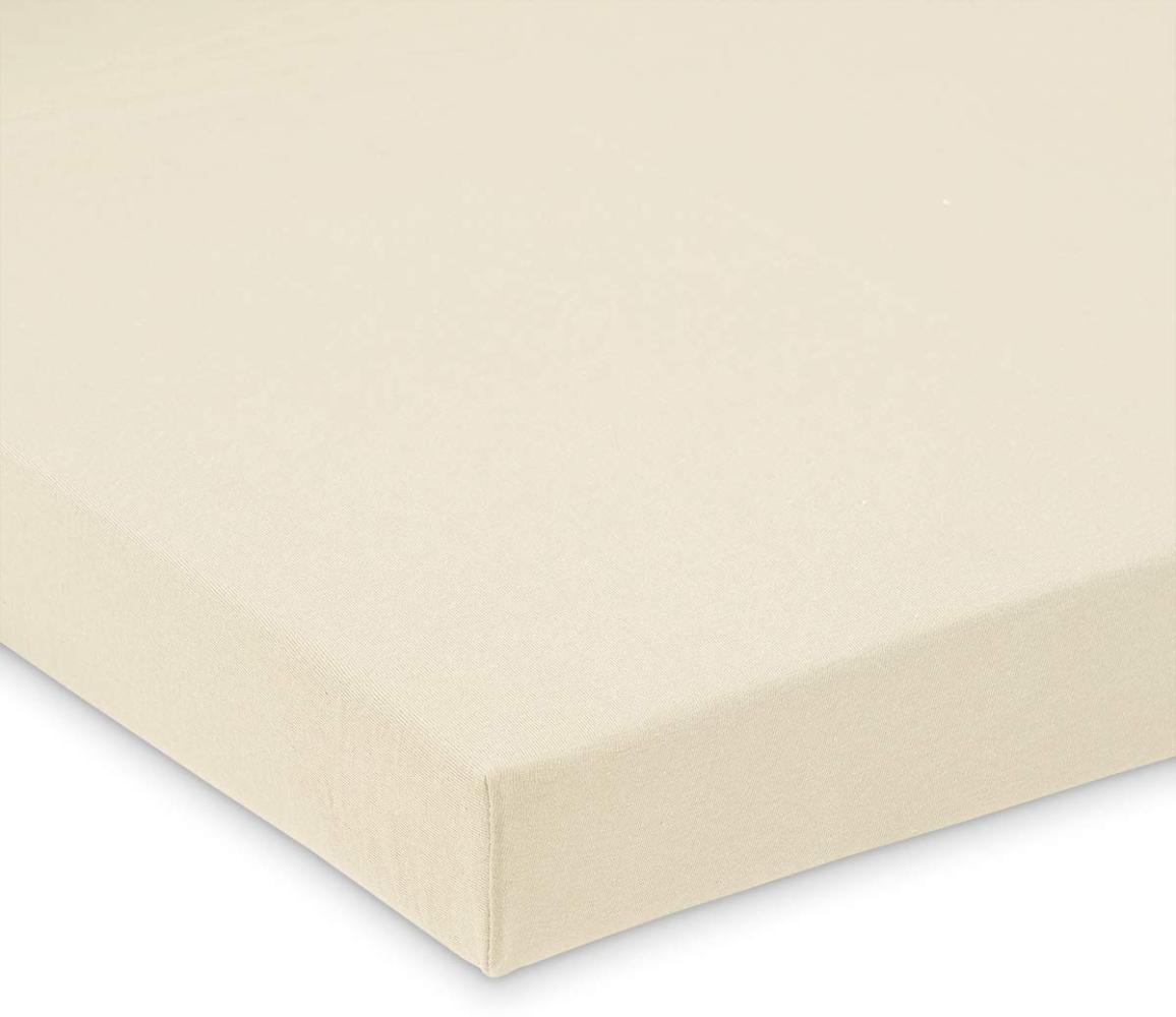 FabiMax Jersey Spannbettlaken für Laufgitter 100x100 cm, beige Bild 1