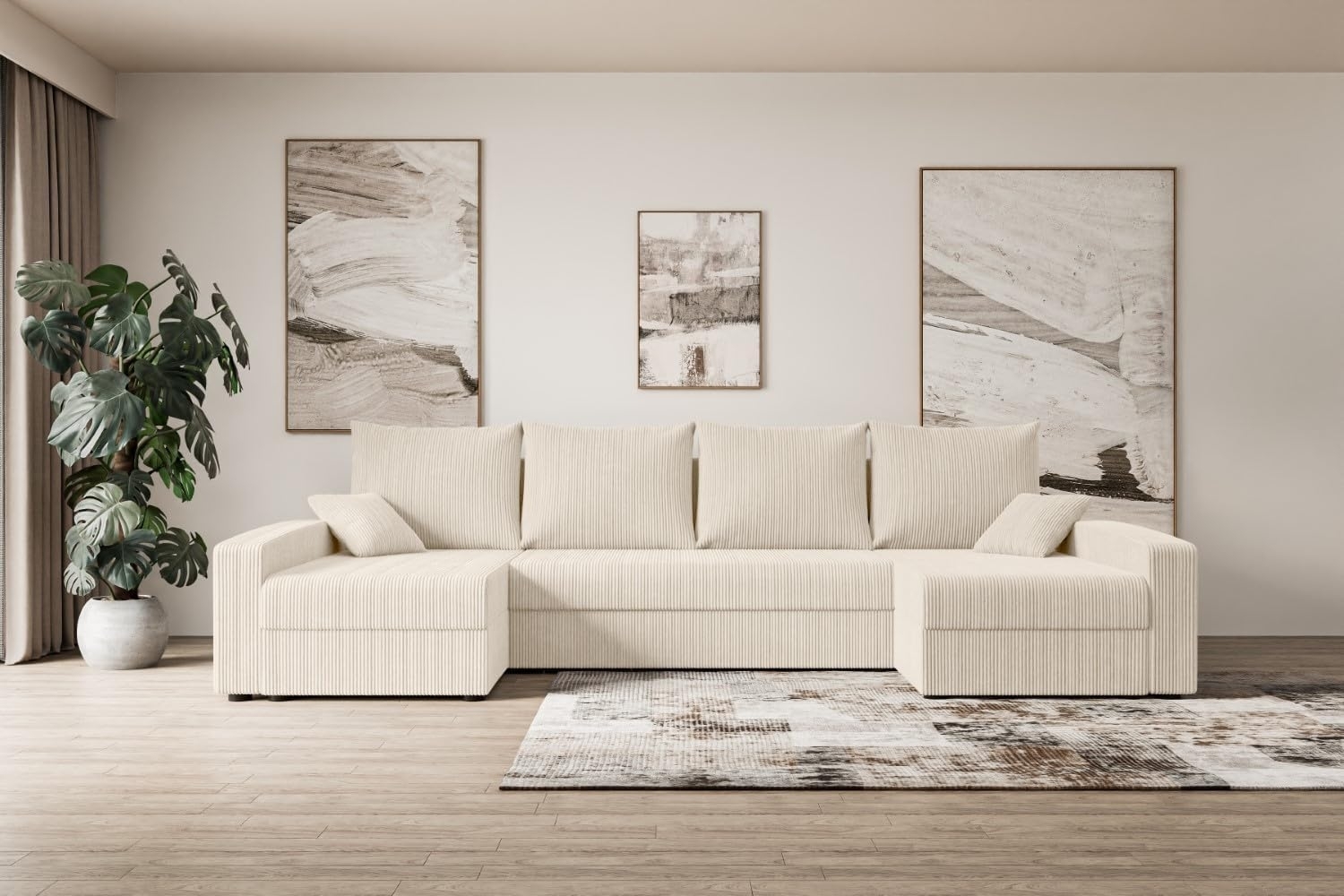 ALTDECOR Wohnlandschaft ALESIA-U, Couch mit Schlaffunktion, Wohnzimmer - Wohnlandschaft, Corner Sofa Bett Eckcouch Couch L-Form Schlafcouch Ausziehbar Bild 1