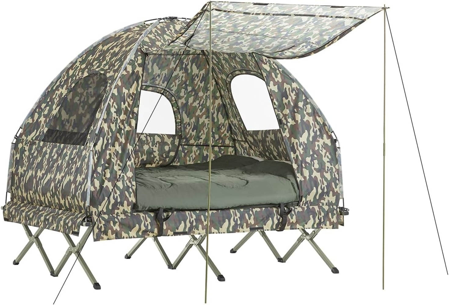 SoBuy Feldbett OGS61 Feldbett mit Zelt Schlafsack Wurfzelt 2 Person 4in1-Zelt Campingliege Bild 1