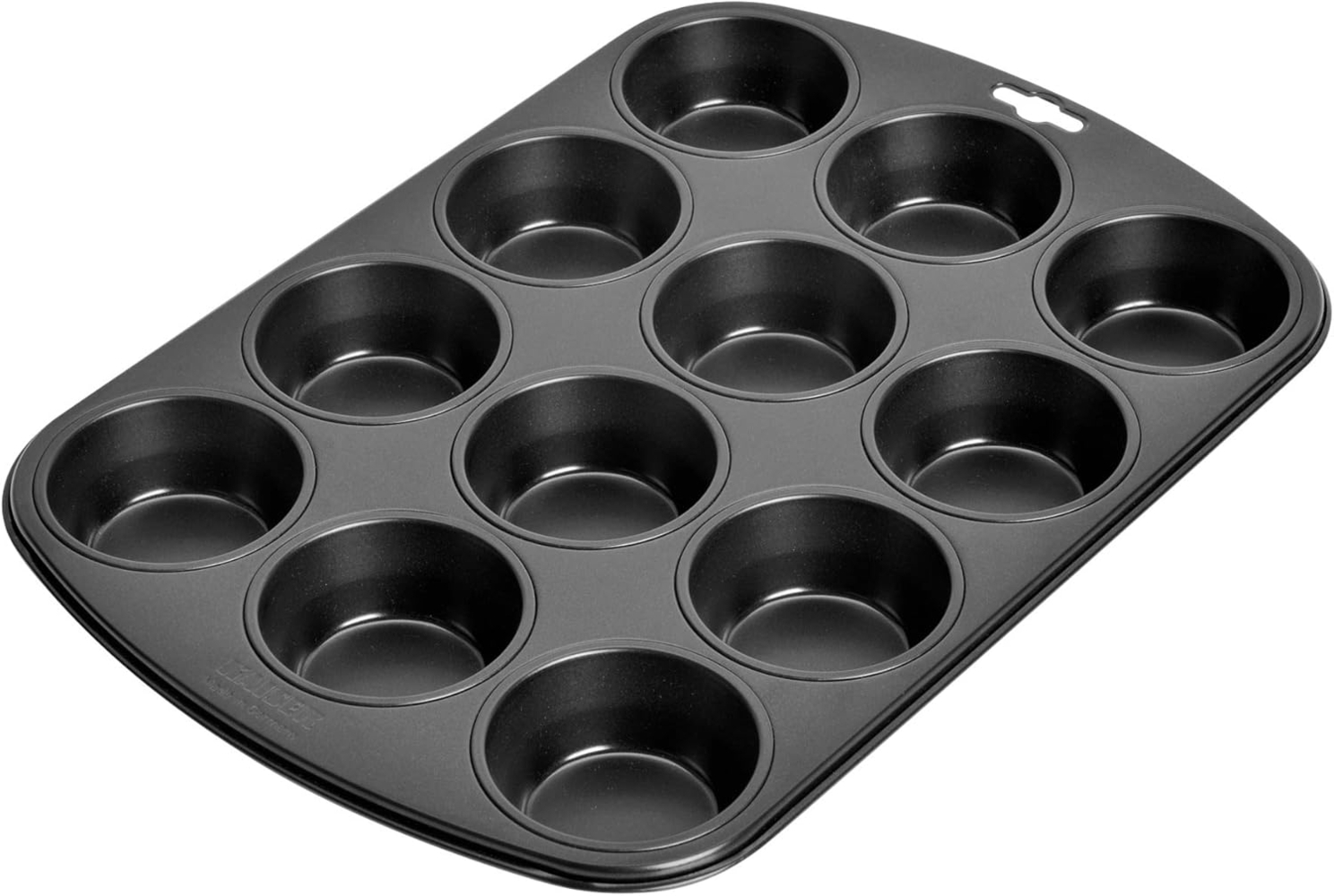 Original Kaiser Inspiration Muffinform Blech für 12 Muffins, Muffin Backblech 38 x 27 cm, beschichtet, Standardgröße, Cupcake Formen, Muffinblech, Schwarz Bild 1