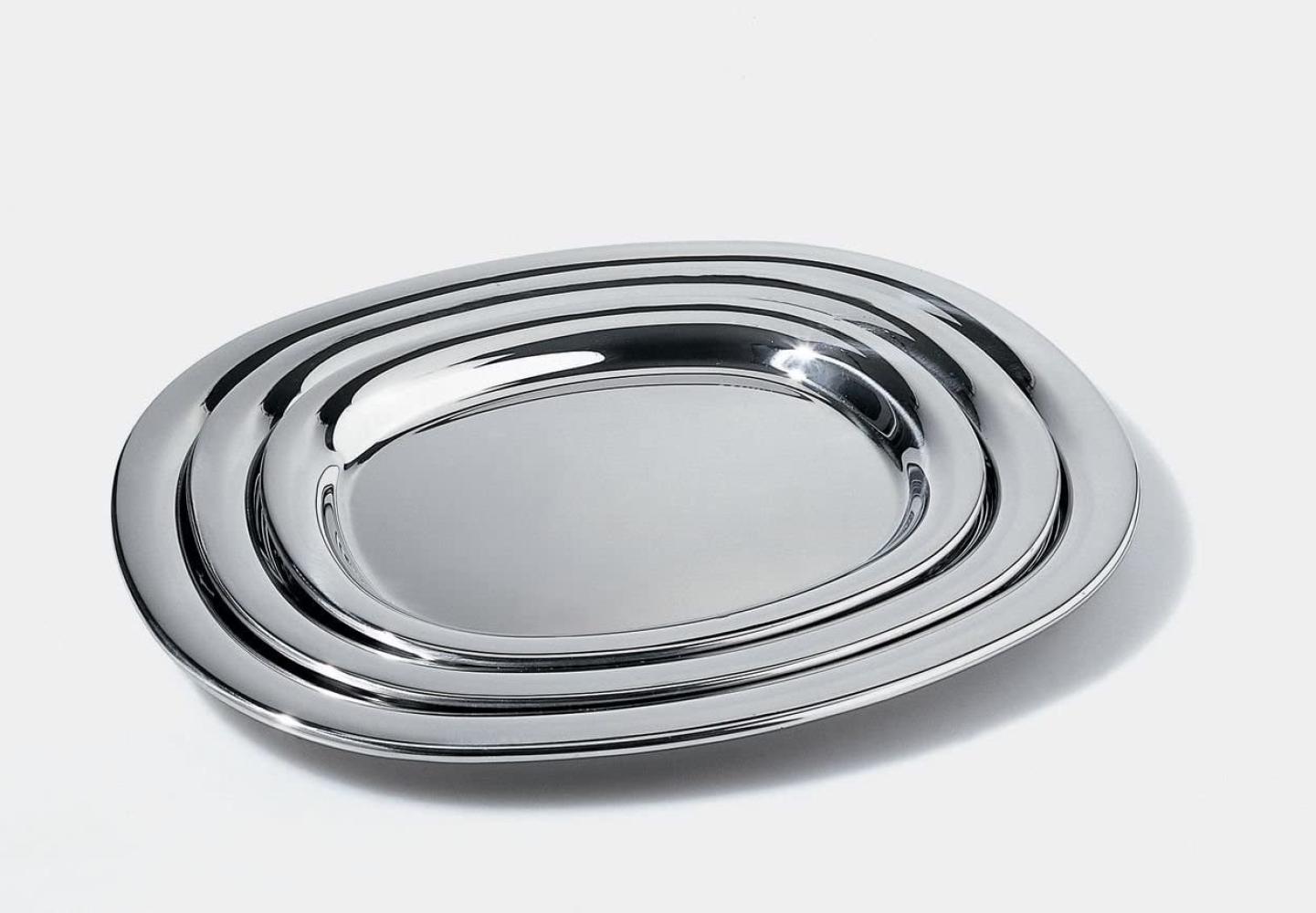 Alessi Servierplatte, Edelstahl, Silber, 10 x 25 x 29. 5 cm Bild 1