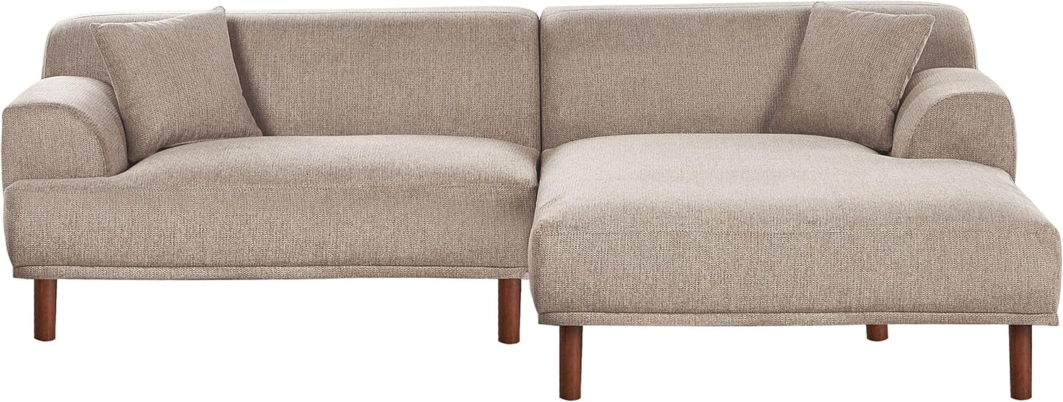Ecksofa 3-Sitzer HOLT Stoff Taupe linksseitig Bild 1