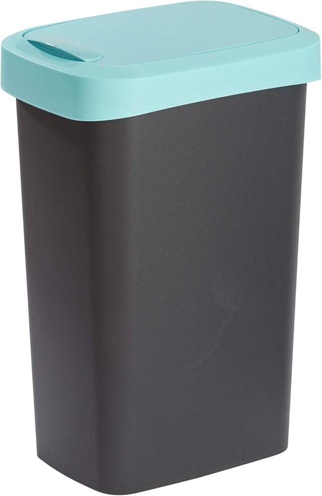 RIVAL Mülleimer Flip mit Schwingdeckel 25l anthrazit/grün 32,5 x 25 x 47,5 cm Bild 1