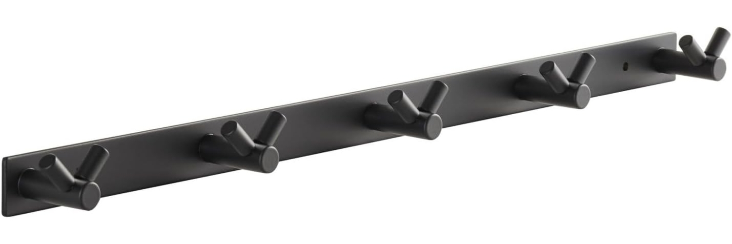 SO-TECH® Hakenleiste Blackline CORA V schwarz pulverbeschichtet, (1 St), Länge 450 mm mit 5 Haken Bild 1