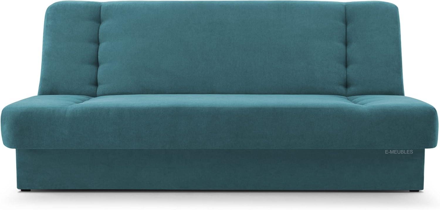 MOEBLO Schlafsofa Cyprus, Sofa Kippsofa Klappsofa Clic-Clack Couch für Wohnzimmer Federkern Sofagarnitur Polstersofa - 192x85x92 cm -, mit Bettkasten und Schlaffunktion Bild 1