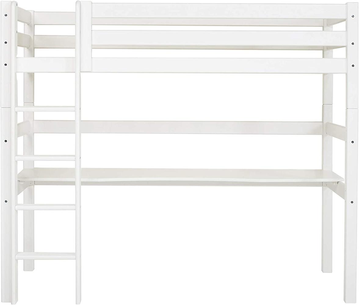 Hoppekids 'Premium' Hochbett weiß, inkl.Schreibtisch u. Rollrost Bild 1