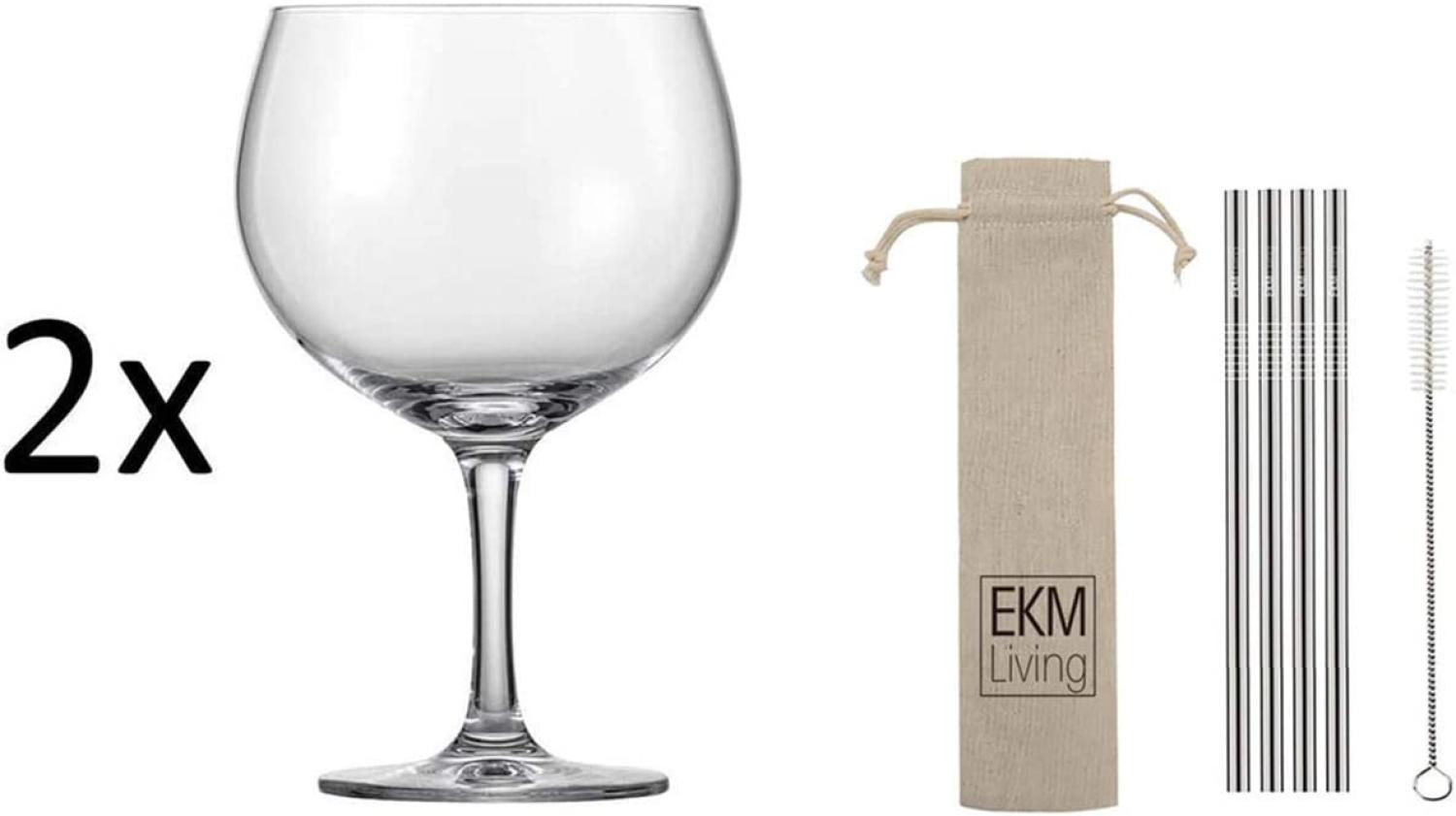 Schott Zwiesel Bar Special Gin Tonic 2er Set Longdrinkgläser im Geschenkkarton 120017 + Gratis 4er Set EKM Living Edelstahl Trinkhalme Bild 1