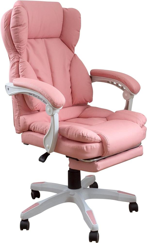 Schreibtischstuhl Bürostuhl Gamingstuhl Racing Chair Chefsessel mit Fußstütze Rosa Bild 1