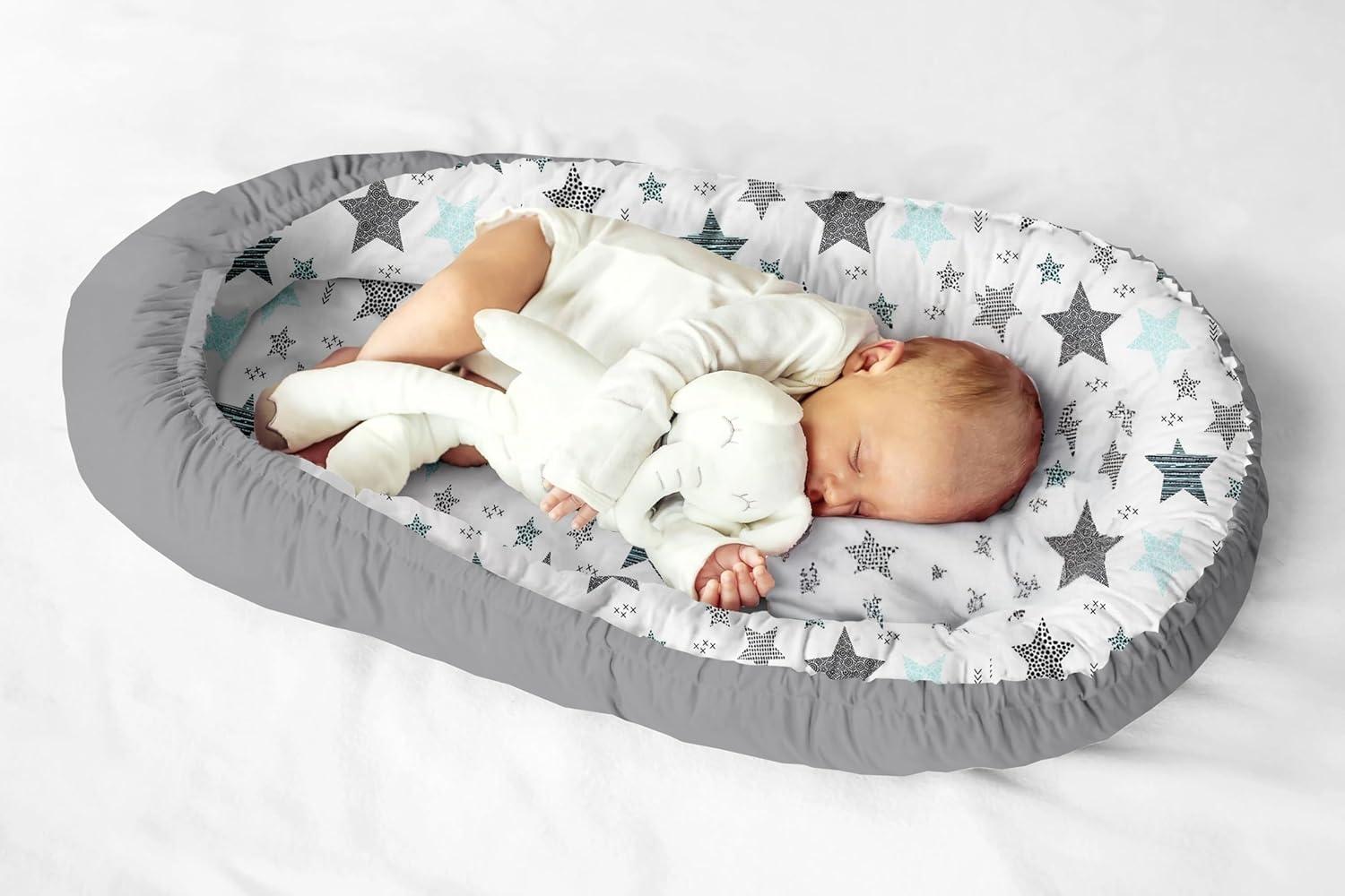 Multifunktionale Kuschelnest Babynest Kokon für Babys und Säuglinge, Nestchen, Reisebett, 100% Baumwolle, antiallergisch Bild 1