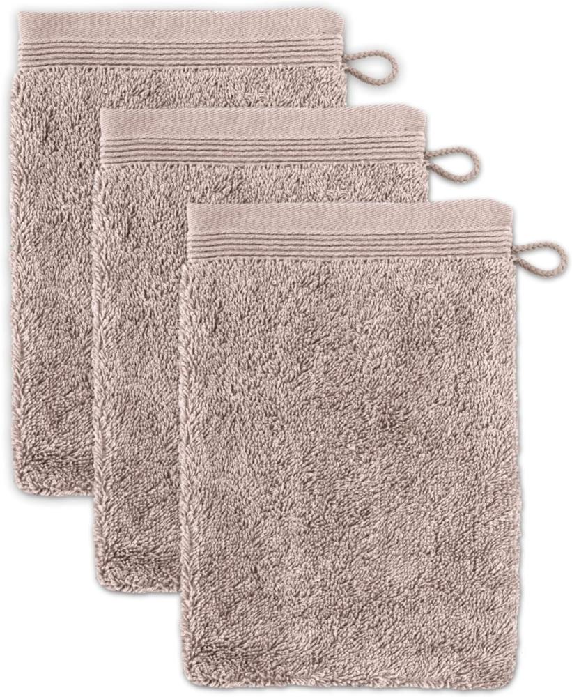 möve Superwuschel Waschhandschuh 15 x 20 cm aus 100% Baumwolle, cashmere 3er Set Bild 1