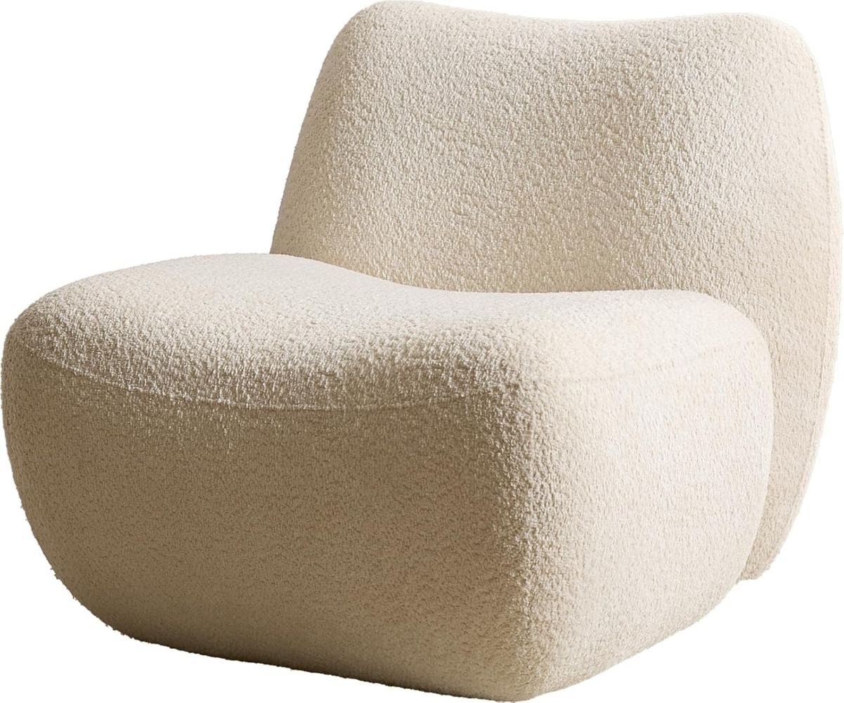 Loungesessel Zena 75x85 cm Bouclé Weiß Bild 1